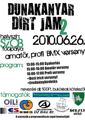 Dunakanyar Dirt Jam2 - részletek és flyer