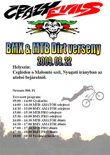 Ceglédi dirt verseny, végleges program, térkép és fotók