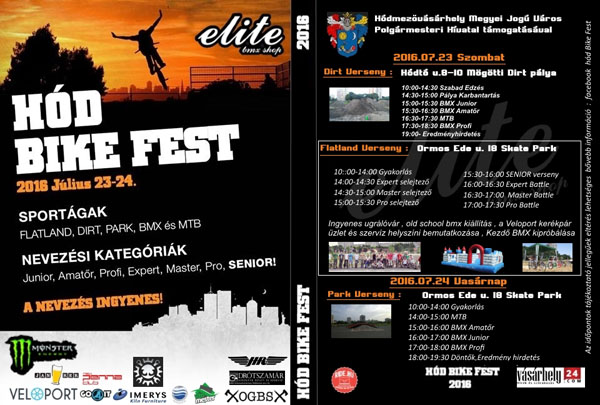 Hód Bike Fest - flyer