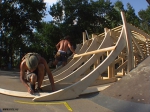Pécsi skatepark - funbox épités
