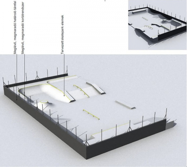 Békásmegyeri skatepark - látványtervek
